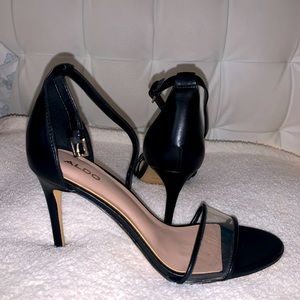 Aldo ankle strap black heels